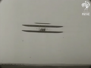 Wright flying in France. 1908. Pathé.