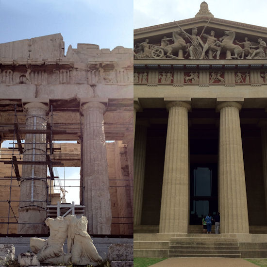 Parthenon comparison (Athens and Nashville)