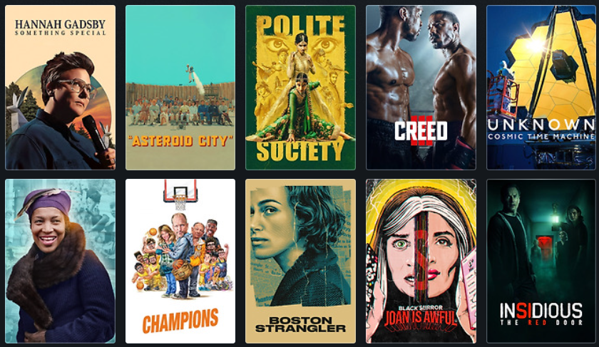 Film posters of my 10 favorite 2023 films, screenshot from Letterboxd